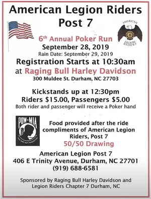 American Legion Riders Poker Run Event Poster PNG Image