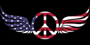 American Peace Symbol Wings PNG image with transparent background