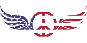 American Peace Symbol Wings PNG Image