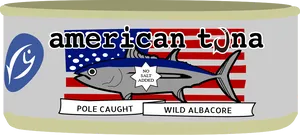 American Tuna Can Label PNG Image