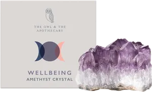 Amethyst Crystal Wellbeing Branding PNG Image