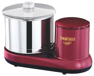 Amirthaa Lions Wet Grinder Red PNG Image