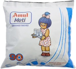 Amul Moti Toned Milk Packet PNG Image