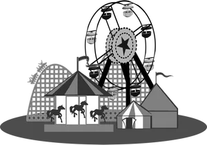 Amusement Park Clipart Scene PNG Image