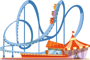Amusement Park Roller Coaster Illustration PNG image with transparent background