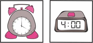 Analog Digital Clock Comparison PNG Image