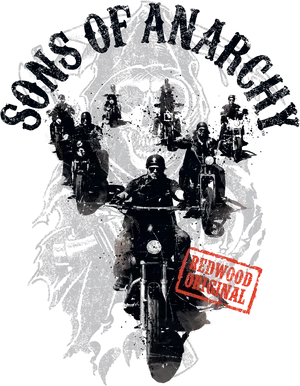 Anarchy Skull Motorcycle Graphic PNG Image