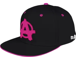 Anarchy Symbol Black Pink Cap PNG Image