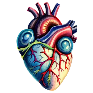 Anatomical Heart Watercolor Png Okg45 PNG Image