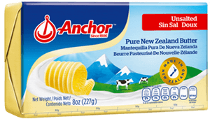 Anchor Unsalted New Zealand Butter Package PNG image with transparent background