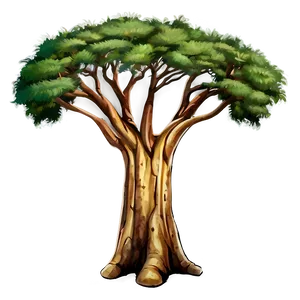 Ancient Acacia Tree Illustration Png 06132024 PNG Image