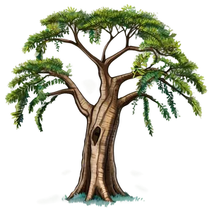 Ancient Acacia Tree Illustration Png Psf PNG Image