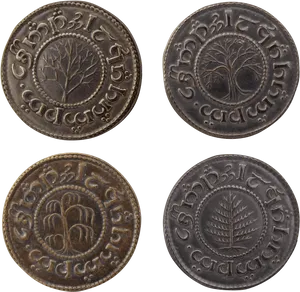 Ancient Coins Tree Symbols PNG Image