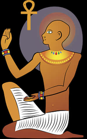 Ancient Egyptian Scribe Illustration PNG with transparent background