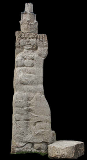 Ancient Figure Stone Statue PNG image with transparent background