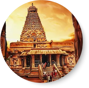 Ancient_ Hindu_ Temple_ Artwork PNG Image