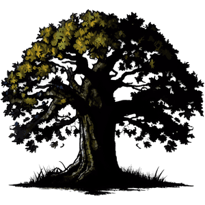 Ancient Oak Silhouette PNG jqr PNG