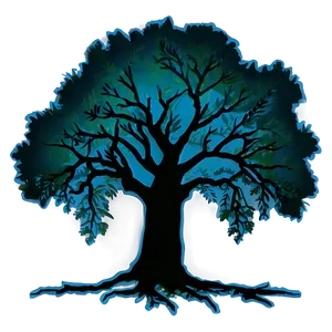 Ancient Oak Silhouette Png Ste10 PNG Image