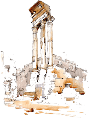 Postcard Drawing Urban Sketching - Watercolour Paintings Of Rome, HD Png Download PNG image with transparent background
