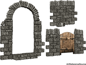 Gate Stone Medieval Village Walls Png, Transparent Png PNG image with transparent background