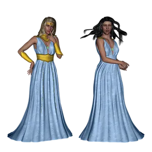 Ancient Style Princesses3 D Render PNG Image