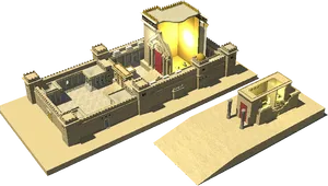 Ancient Temple3 D Model PNG Image