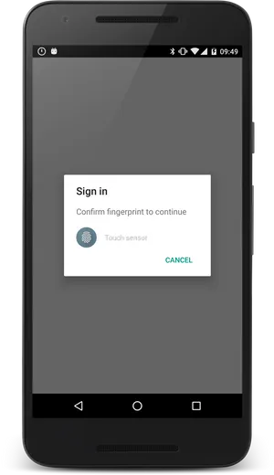 Android Fingerprint Authentication Prompt PNG Image