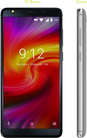 Android Smartphone Front Side View PNG Image