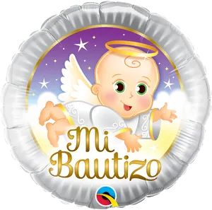 Angel Baby Baptism Balloon PNG Image