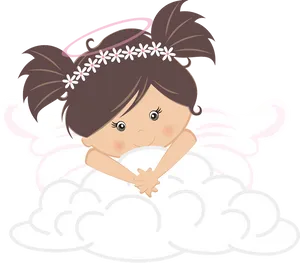 Angel Cartoon Baptism Graphic PNG Image