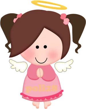 Angel Cartoon Girl Baptism Graphic PNG Image