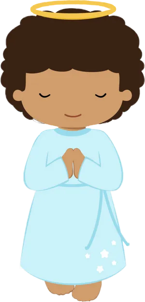 Angel Child Praying Baptism PNG Image