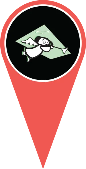 Angel Cupid Map Pin Icon PNG Image