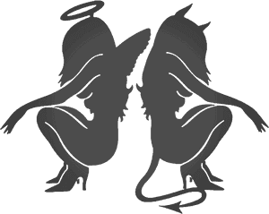 Decal Sticker Angel Devil Demon - Demon And Angel Girl, HD Png Download PNG with transparent background