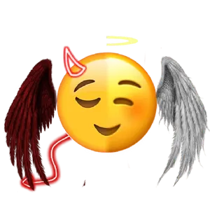 Angel Devil Smiling Emoji PNG Image