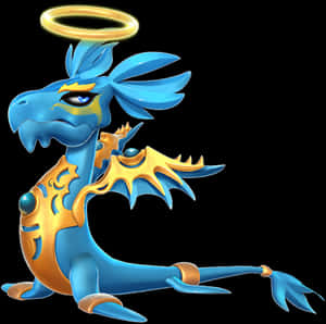 Angel Dragon Cartoon Illustration PNG image with transparent background
