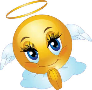 Angel_ Emoji_with_ Halo_and_ Wings PNG Image