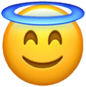 Angel Halo Smiley Emoji.png PNG Image