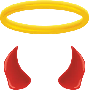 Angel Haloand Devil Horns PNG Image