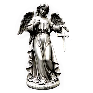 Angel Holding Cross Statue Png 24 PNG Image