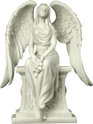 Angel With Roses Sitting On A Tombstone Statue - Tombstone Statue, HD Png Download PNG image with transparent background