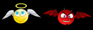 Angel_and_ Devil_ Emoji_ Style PNG image with transparent background