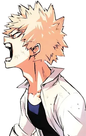 Angry Anime Character Shouting PNG Image