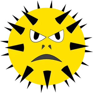 Angry Bacteria Cartoon Illustration PNG Image