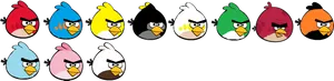 Angry Birds Character Lineup PNG Image