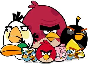 Angry Birds Characters Group PNG Image