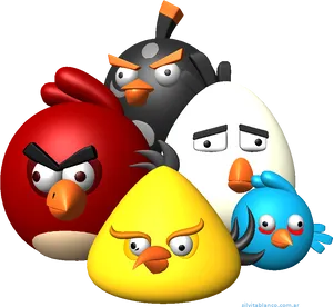 Angry Birds Characters3 D PNG Image