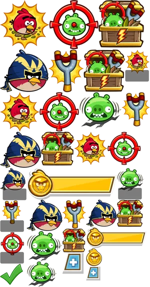 Angry Birds Charactersand Icons PNG Image