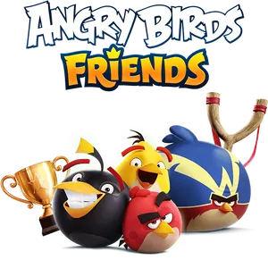 Angry Birds Friends Characters Trophy Slingshot PNG Image