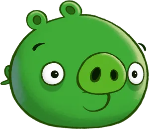 Angry Birds Green Pig Character PNG Image